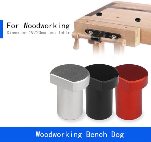 6 Pack Bench Dogs, Aluminum Alloy Bench Brake Inserts For 20mm Dog Holes, A Woodworking Shop Essential (20mm,Red)...