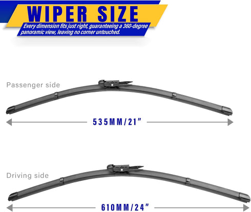 2 wipers Replacement for 2012-2017 Chevy Traverse/Buick Enclave /2012-2016 Acadia MK1/2008-2011 Buick Lucerne, Windshield Wiper Blades Original Eq...