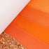 6 Pieces/Set 8x12 Inch (21cmx30cm) Faux Leather Sheets Mixed Orange Series Chunky Fine Glitter Patent Metallic Litchi Skin Texture Faux Leather Fa...