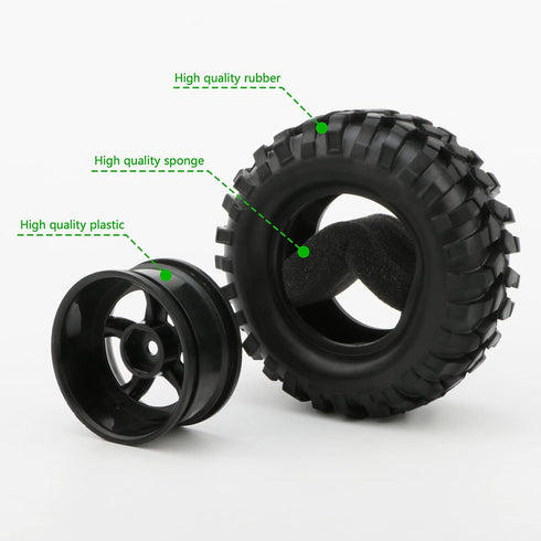 4X 1:10 RC Off-Road Car Wheel Tires 5 Spokes Wheel Rim 12 mm Hex RC Parts...