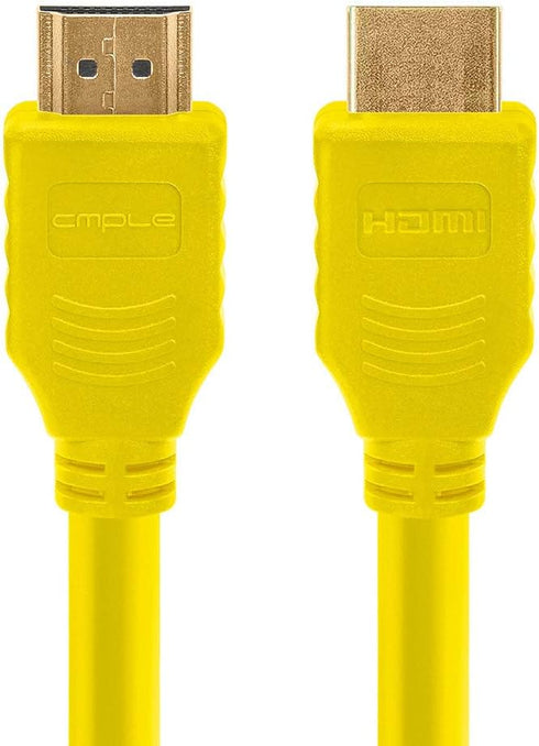 Cmple - HDMI Cable 10FT High Speed HDTV Ultra-HD (UHD) 3D, 4K @60Hz, 18Gbps 28AWG HDMI Cord Audio Return 10 Feet Yellow...