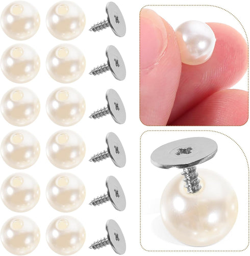 50pcs Pearl Buttons Craft Buttons Replacement Buttons Faux Pearl Beads Sewing Buttons Pants Buttons Sew on Clothing Buttons Shank Buttons Shirt Bu...