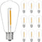 10 Pack LED Edison Light Bulbs, 0.6 Watt Shatterproof Dimmable Replacement Bulbs ST40 E17 Clear Plastic Light Bulbs for Outdoor Patio String Light...