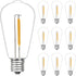 10 Pack LED Edison Light Bulbs, 0.6 Watt Shatterproof Dimmable Replacement Bulbs ST40 E17 Clear Plastic Light Bulbs for Outdoor Patio String Light...