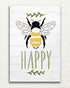 Bee Happy with Bee Stencil by StudioR12 | Craft DIY Spring Home Decor | Paint Inspirational Wood Sign | Reusable Mylar Template | Select Size (8 i...
