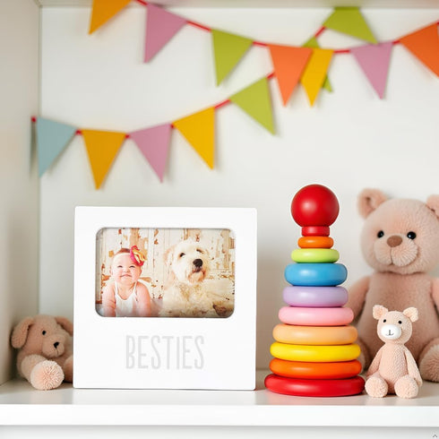 Kate & Milo Besties Keepsake Photo Frame, Best Friends Keepsake Baby and Pet Frame, Gender-Neutral Nursery Décor, Baby Accessory for New and Expec...