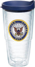 Tervis Navy Logo Made in USA Double Walled Insulated Tumbler Travel Cup Keeps Drinks Cold & Hot, 24oz, Classic...