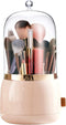 Makeup Brush Holder Organizer with Lid 360 Rotating Dustproof Makeup Brushes Organizer for Vanity (Blush Pink)...