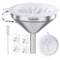 5-Inch Premium Stainless Steel Funnel with 200 Mesh Food Strainer, Kitchen Funnel for Bottles...