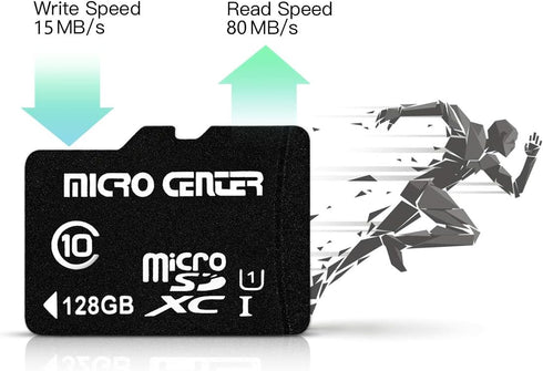 INLAND Micro Center 128GB Class 10 MicroSDXC Flash Memory Card with Adapter for Mobile Device Storage Phone, Tablet, Drone & Full HD Video Recordi...