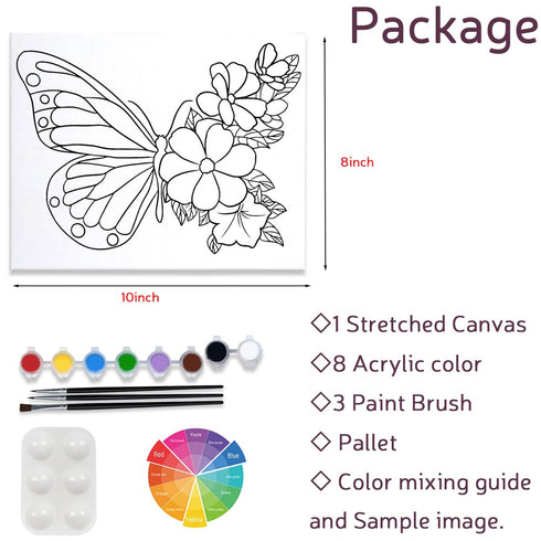 Canvas Painting Kits Pre Drawn Canvas for Painting for Adults Paint and Sip Party Supplies Stretched Canvas to Paint Games Ladies Night Flowers Bu...