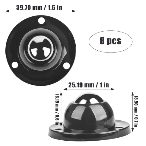 8 Pcs Mini Adhesive Caster Wheels 3/4 inch Appliance Wheels 360 Degree Rotation Stainless Steel Small Casters for Kitchen Appliance, Small Furnitu...