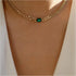 Boho Emerald Necklace Choker Vintage Square Green Crystal Necklace Green Emerald Choker Necklace Punk Gold Curb Chain Necklace Jewelry for Women...