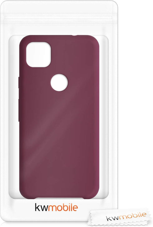 kwmobile Case Compatible with Google Pixel 4a Case - TPU Silicone Phone Cover with Soft Finish - Rhubarb Red...