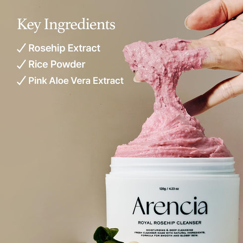 French Royal Rosehip Brightening Face Cleanser & Daily Scrub - Moisturizing, Exfoliating & Deep-Cleansing - Spa Quality, All Skin Types with Rice ...