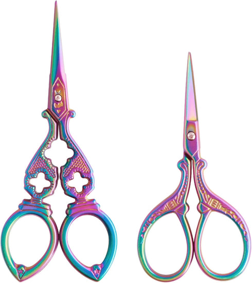 Embroidery Scissors, Stainless Steel Sharp Tip Scissors, Thread Scissors DIY Tools for Embroidery, Craft, Needle Work, Art Work & Everyday Use, 2 ...