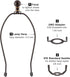 Bronze Lamp Shade Holder with Lamp Finials - 10 Inch, 2 Set Lamp Harp with 3/8 Standard Saddle, E26 Light Base UNO Fitter Adapter, Lamp Hardware f...