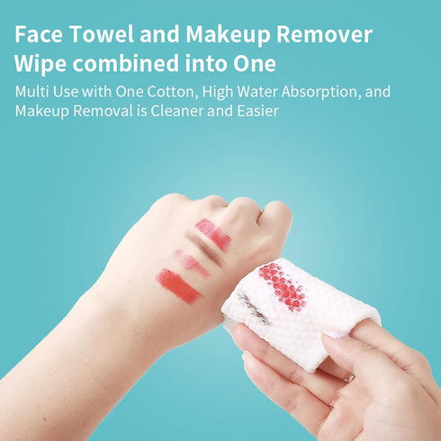 Disposable Face Towel, 120 Count Face Towel, Soft Cotton Face Clean Towels, Thickened Facial Dry Wipes for Skin Care, Facial Towels for Face Clean...