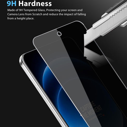 [2+2 Pack for Xiaomi 14 Ultra Privacy Tempered Glass Screen Protector and Camera Lens Protector, Anti-Spy 9H Hardness Case Friendly Film...