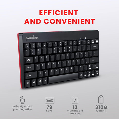 Perixx PERIDUO-712B Wireless Mini Keyboard and Mouse Set, Black, US English Layout...