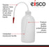 EISCO Wash Bottle, 1000ml - Polyethylene - Translucent, Unbreakable - Screw Cap with Flexible Delivery Tube for Dispensing Liquid - Includes Tube ...