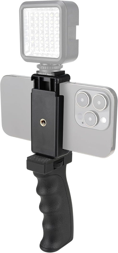 Universal Ergonomic Anti-Falling Cell Phone Smartphone Hand Grip Stabilizer w/Safety Strap, Portable Selfie Stick Handheld Vlogging Holder Mount f...