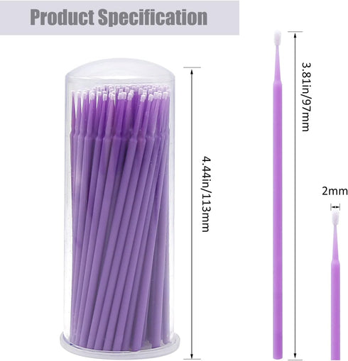 Touch Up Paint Brushes for Automotive Paint Chip Repair Disposable Micro Applicators (S:1.5mm, Purple)-100 Pieces...