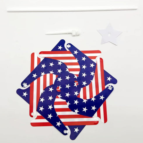 4th of July Pinwheels Patriotic Pinwheels American Flag Windmill for Memorial Day Independence Day Party Decorations 10Pcs...