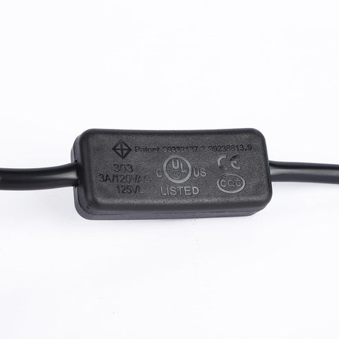 DROK 4FT Power Cable 3 Prong Grounding Plug, AC Power Cord Extension Cord with Switch On/Off and Fork Terminal Connectors, AC/DC Adapter 18 AWG fo...
