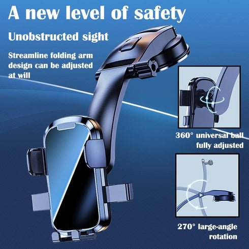 Dashboard Phone Holder,Powerful Vacuum Suction+Flexible Arm 360 Adjustable Car Phone Holder Mount Clip,Most Stable Phone Holder for Car Compatible...