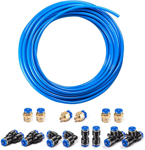 Pneumatic Tubing Blue PU Air hose Pipe Tube Kit 5/32 inch or 4mm OD 2.5mm ID 39.4ft/12 Meter for Air Line or Fluid Transfer...