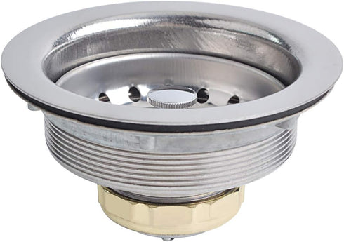 Hydro Master Kitchen Sink Basket Strainer Standard Drains(3-1/2 Inch), Stainless Steel with Rubber Stopper for Kitchen Sinks...