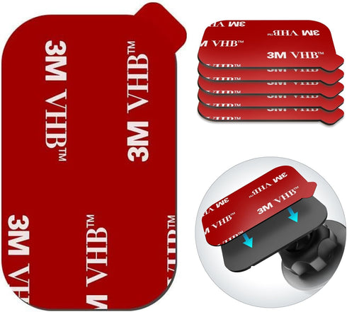 volport 5 Pack Rectangle Heat Resistance Double Side Tape 3M VHB Sticker Pads Sticky Adhesive Replacement for Magnetic Dashboard Car Mount Holder ...