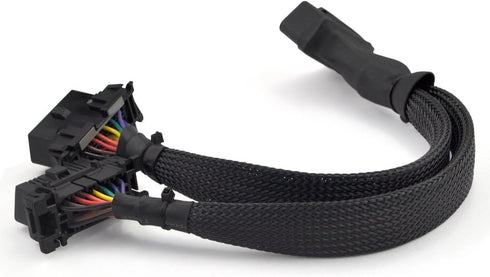 iKKEGOL 30cm 16 Pin OBD2 OBDII J1962 Y Cable Cord Splitter Extension 1x Male to 2X Female Braid Connector 12"...