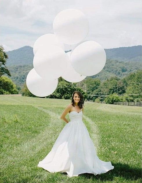 36 Inch Giant Balloons White Balloons(Premium Helium Quality), 6 Pack 36'' Large Latex Balloons for Photo Shoot/Birthday/Wedding Party/Festivals/E...