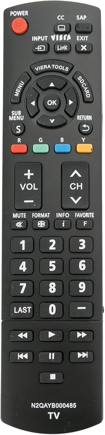 AIDITIYMI N2QAYB000485 Replacement Remote for Panasonic LCD HDTV TC-L22X2 TC-L32C22 TC-L32U22 TC-L32X2 TC-L37C22 TC-L37D2 TC-L37U22 TC-L37X2 TC-L4...