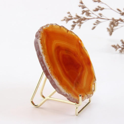12 pcs 3 Sizes Rock Display Stand Gold Metal Easel Stands Crystals Holder for Display Collectibles Crystals, Rocks, Geodes, Heart Stones, Mineral ...