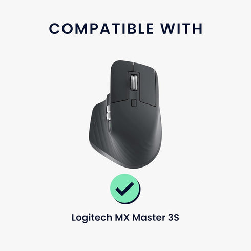 kwmobile Mouse Grip Tape Compatible with Logitech MX Master 3S Grip Tape - Non-Slip Faux Leather - Black...