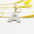 Gold KeyRing White Initial Pendant Thick Letter A B C D E F G Key Chain Bag Pendant for Men and Women...
