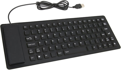 VBESTLIFE Foldable Silicone Keyboard, USB Wired 85 Keys Waterproof Rollup Silent Typing Soft Touch Keyboard, Waterproof Flexible Keyboard for Lapt...