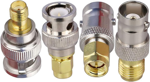 4PCS SMA to BNC Antenna Coax Adapter Connector, SMA Male Female to BNC Male Female Coaxial Adapters for SDR, HAM Radio, Scanner, Walkie Talkie...