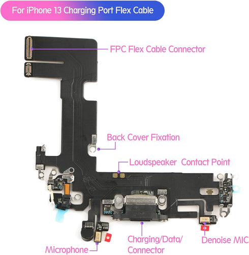 Replacement for iPhone 13 Charging Port Dock Connector for iPhone 13 Charging Port Replacement USB Charger Board Flex Cable Assembly Accessories w...