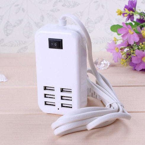 6 Ports USB Charger Hub Desktop US Plug AC Power Wall Travel Charging Adapter Slots Charging Station...
