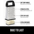GORILLA GRIP XL 4-Sided Cheese Grater With Container, 100% BPA-Free Stainless Steel Box Graters, Parmesan Shredder, Grate Cheeses, Shred Veggies, ...