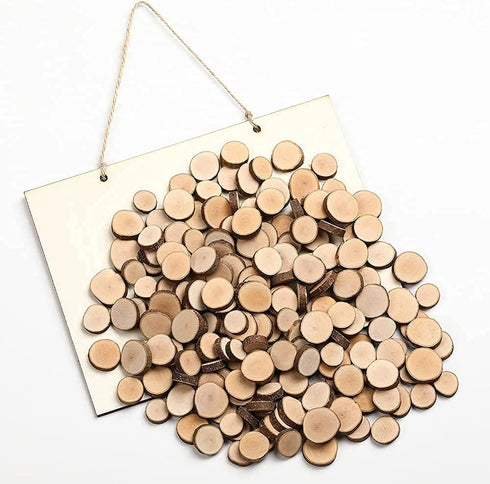 Wood Slices Tiny Log Slices Unfinished Natural 100pcs Kids Crafts Painting Toys DIY Wedding Home Centerpieces 1.5-2.5cm...