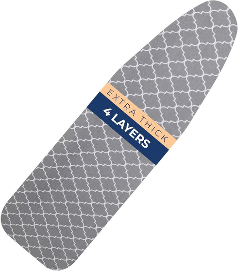 Ironing Board Cover – Iron Board Cover with Padding 100% Cotton Fabric with Metalized Coating & Foam Lamination, Prevents Burning, Great Cover for...