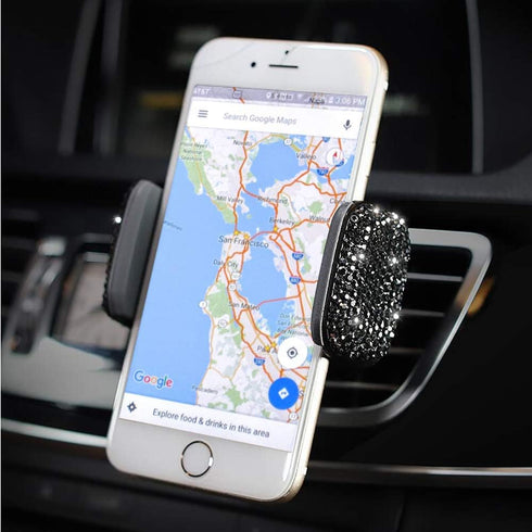 SUNCARACCL Bling Car Phone Holder, 360°Adjustable Crystal Auto Phone Mount Universal Rhinestone Car Stand Phone Holder Car Accessories for Windshi...