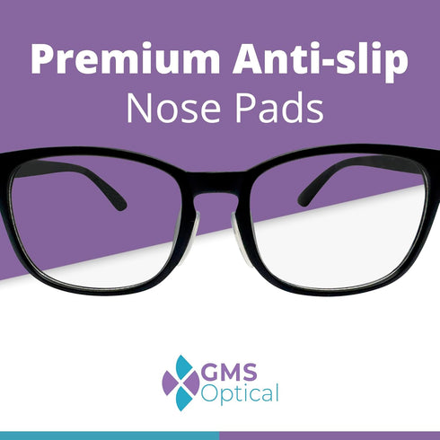 GMS Optical 1.8mm Reg-Thin/18mm Long Length- Anti-Slip Adhesive Contoured Silicone Nose Pads for Glasses & Sunglasses to Keep Glasses from Sliding...