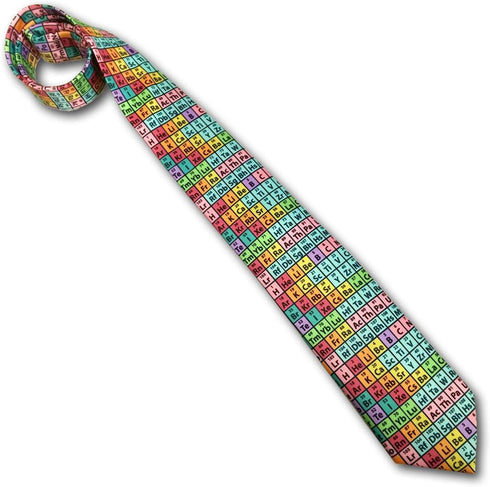 Periodic Table of Elements Chemistry Necktie, Rainbow Microfiber...