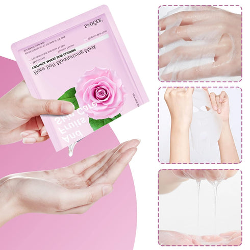Jakuva 12PCS Deeply Moisturizing Facial Masks,Collagen Face Mask Facial Patches for Anti-Aging,Anti Wrinkle & Face Skincare,Firm Skin Softening Fa...